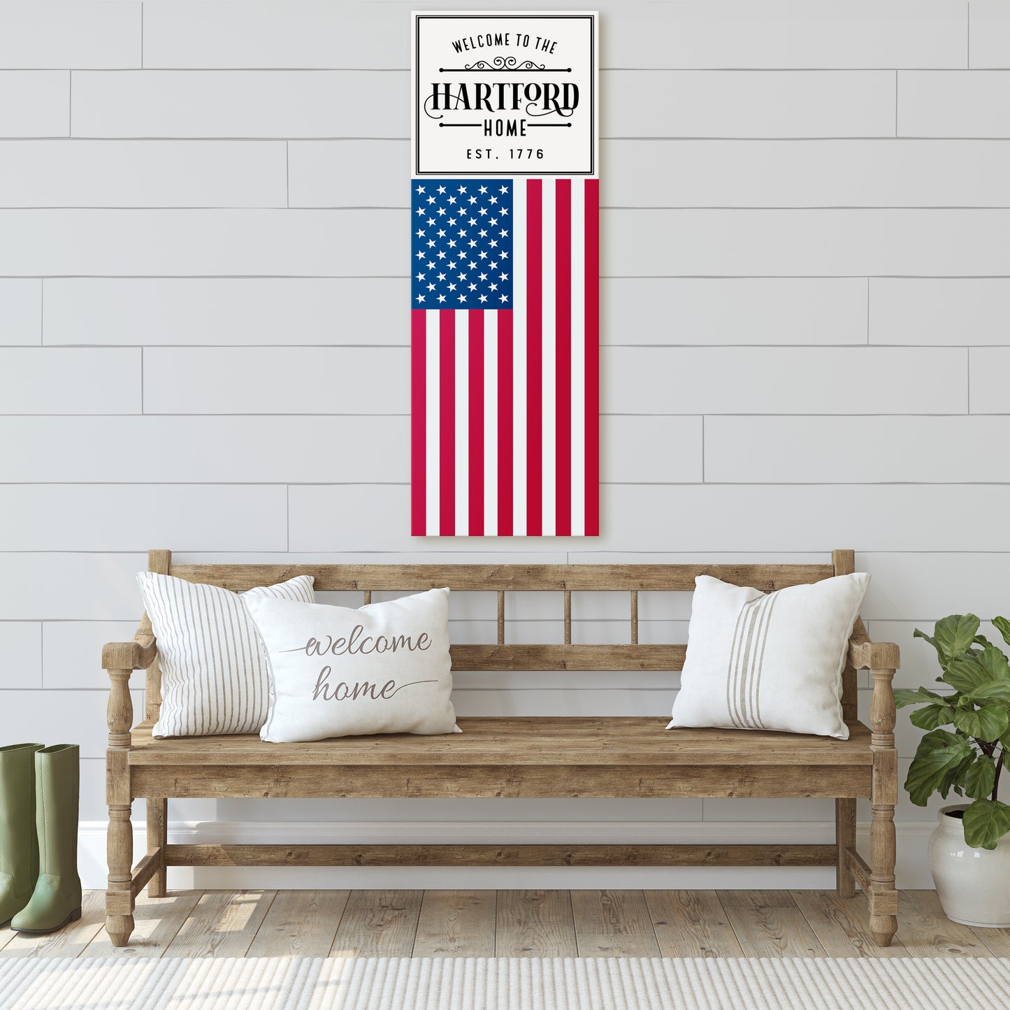 Personalizable American Flag Canvas Art