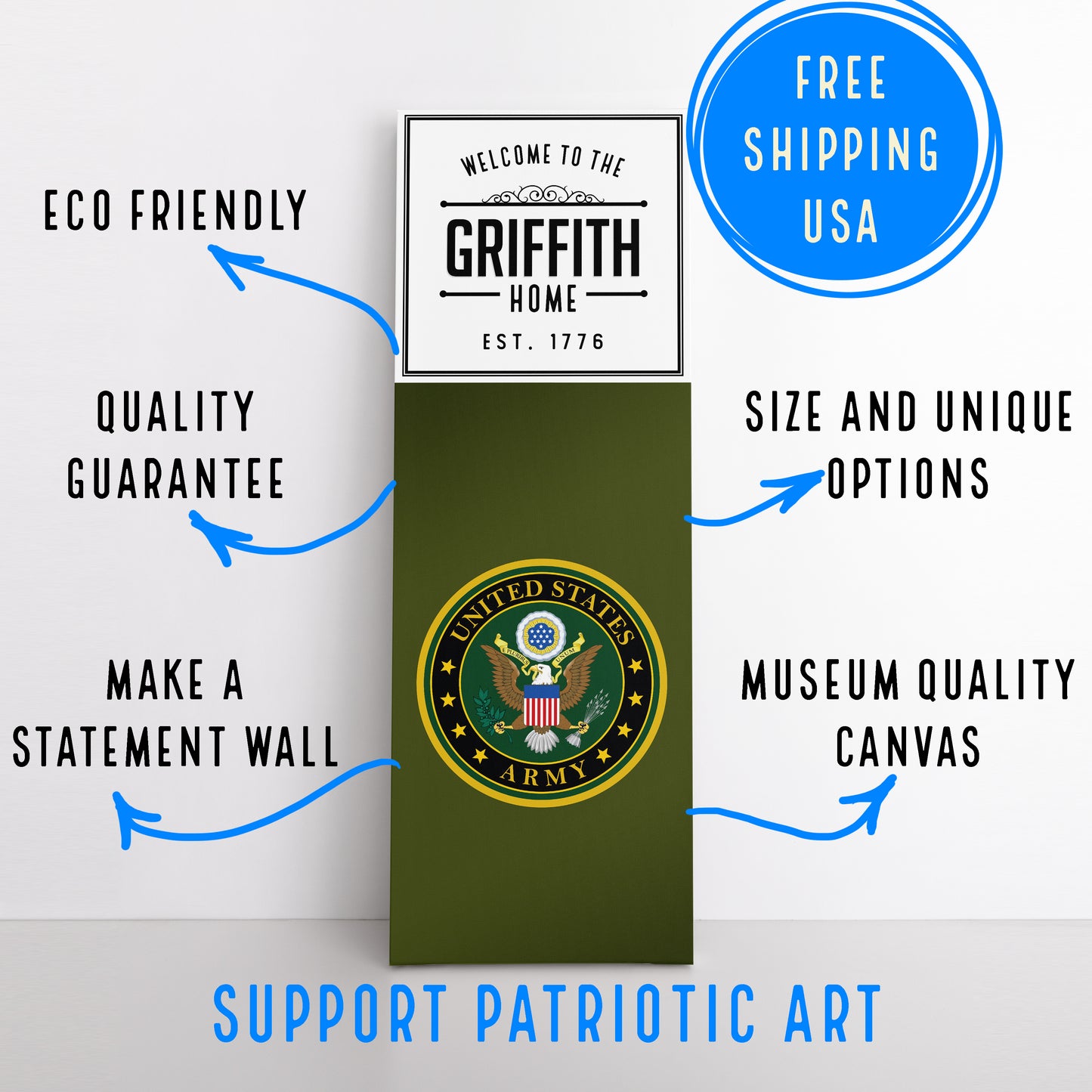 Personalizable US Military Canvas Art