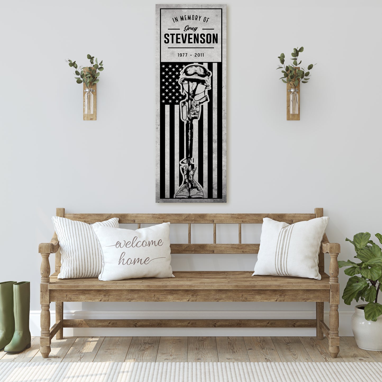 Personalizable US Military Memorial Canvas Art