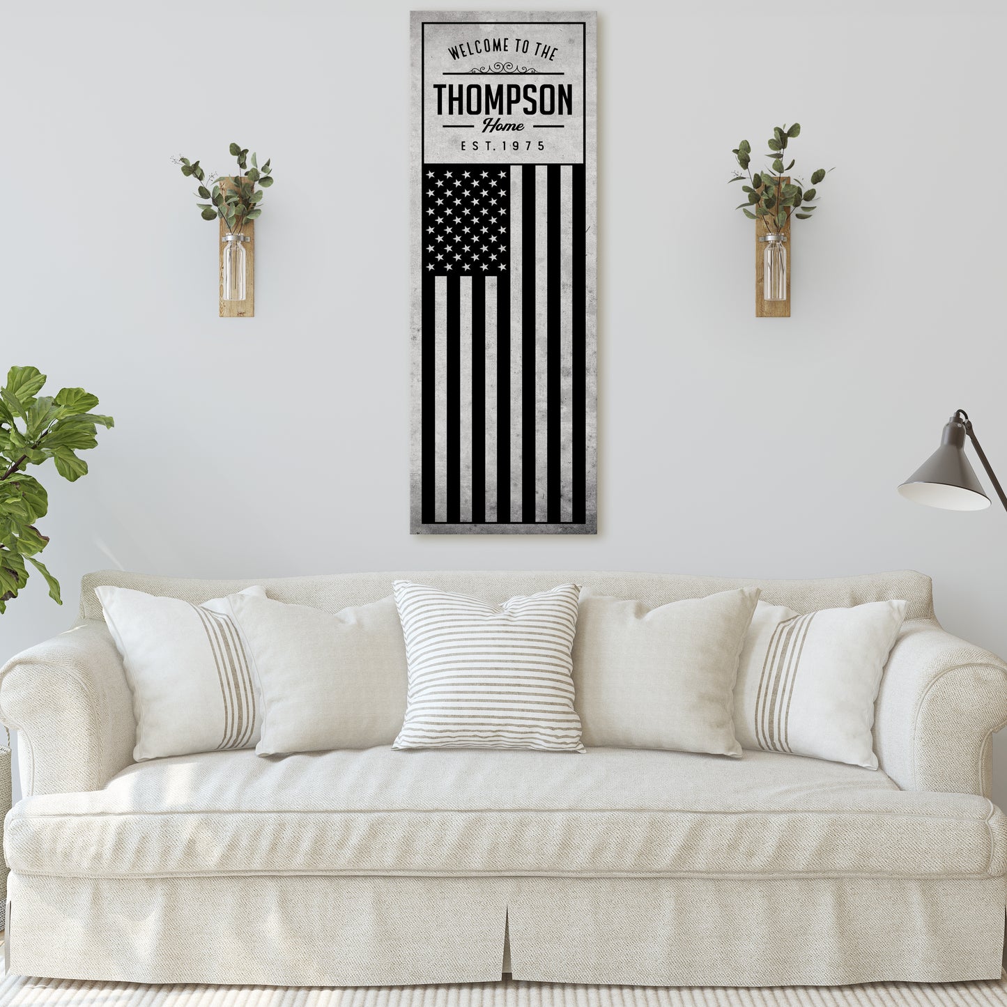 Personalizable US Honor Stripe Flag Canvas Art