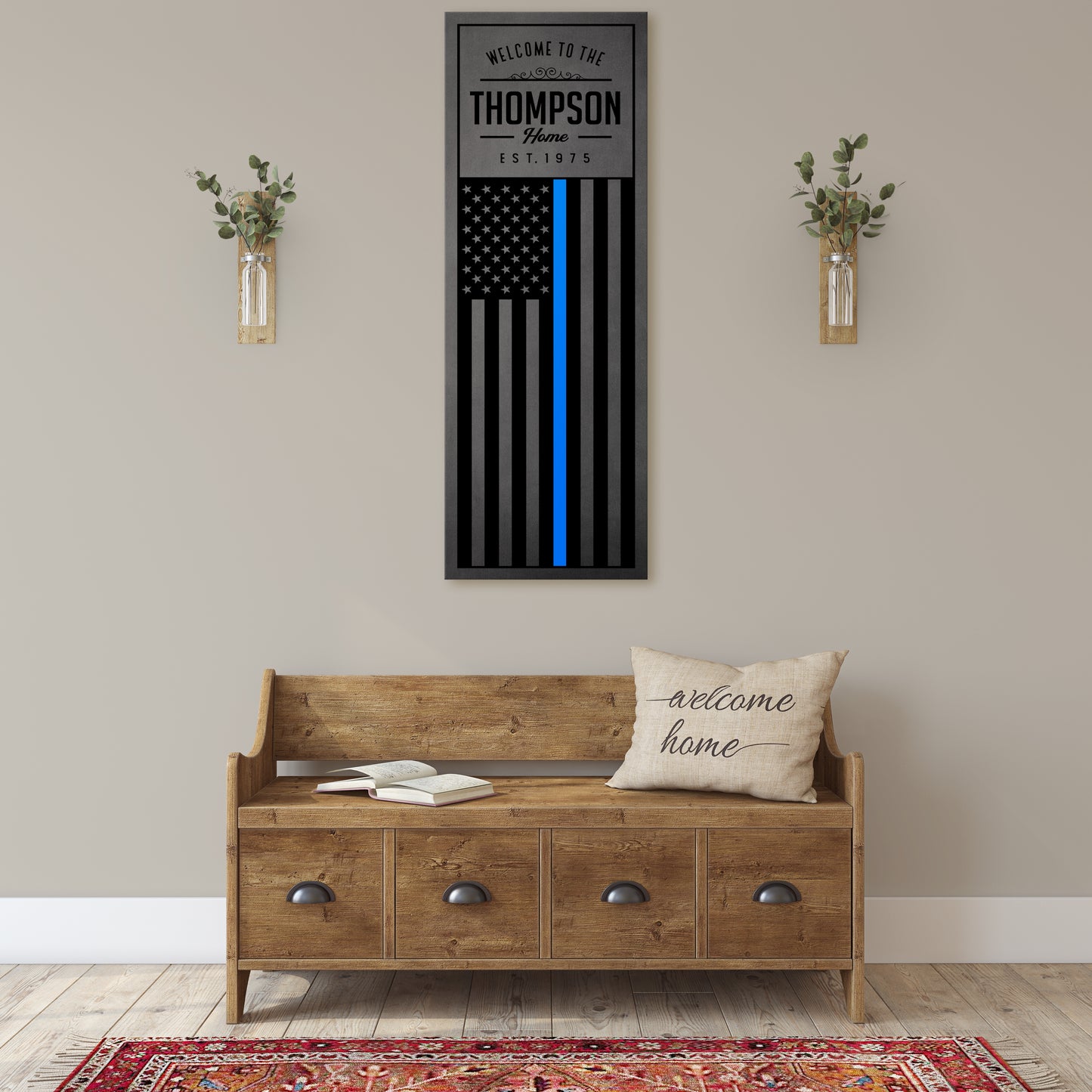 Personalizable US Honor Stripe Flag Canvas Art