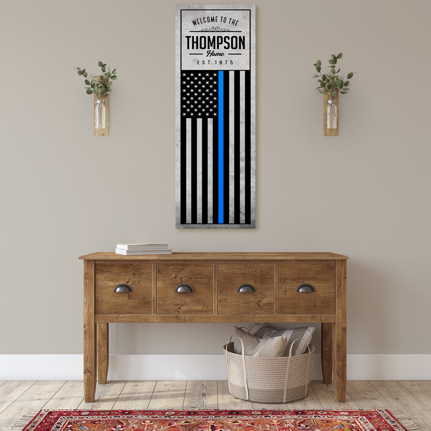 Personalizable US Honor Stripe Flag Canvas Art