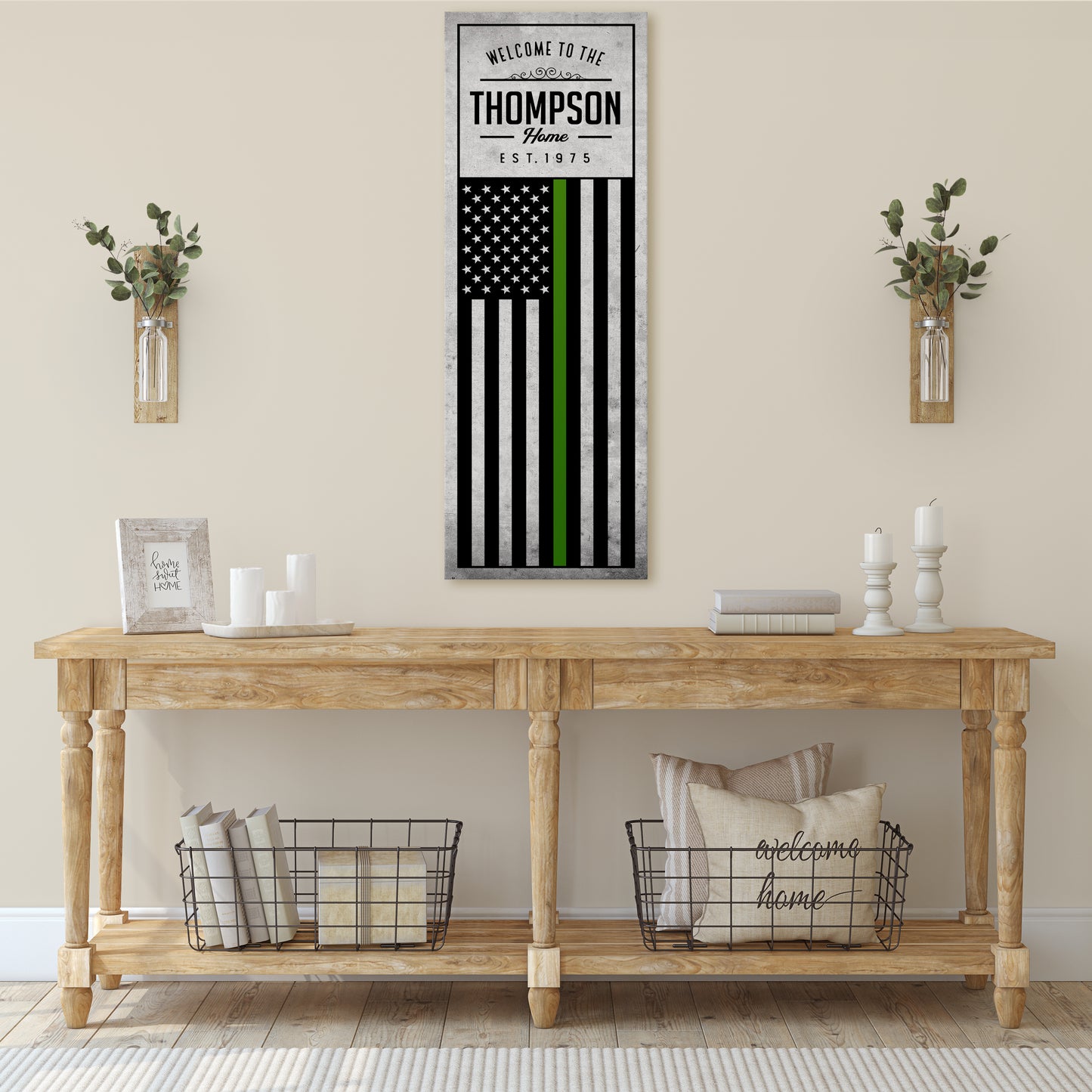 Personalizable US Honor Stripe Flag Canvas Art