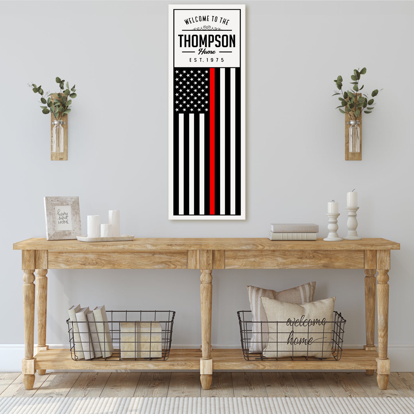 Personalizable US Honor Stripe Flag Canvas Art